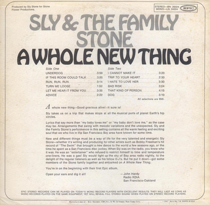 Back cover with liner notes by John Hardy