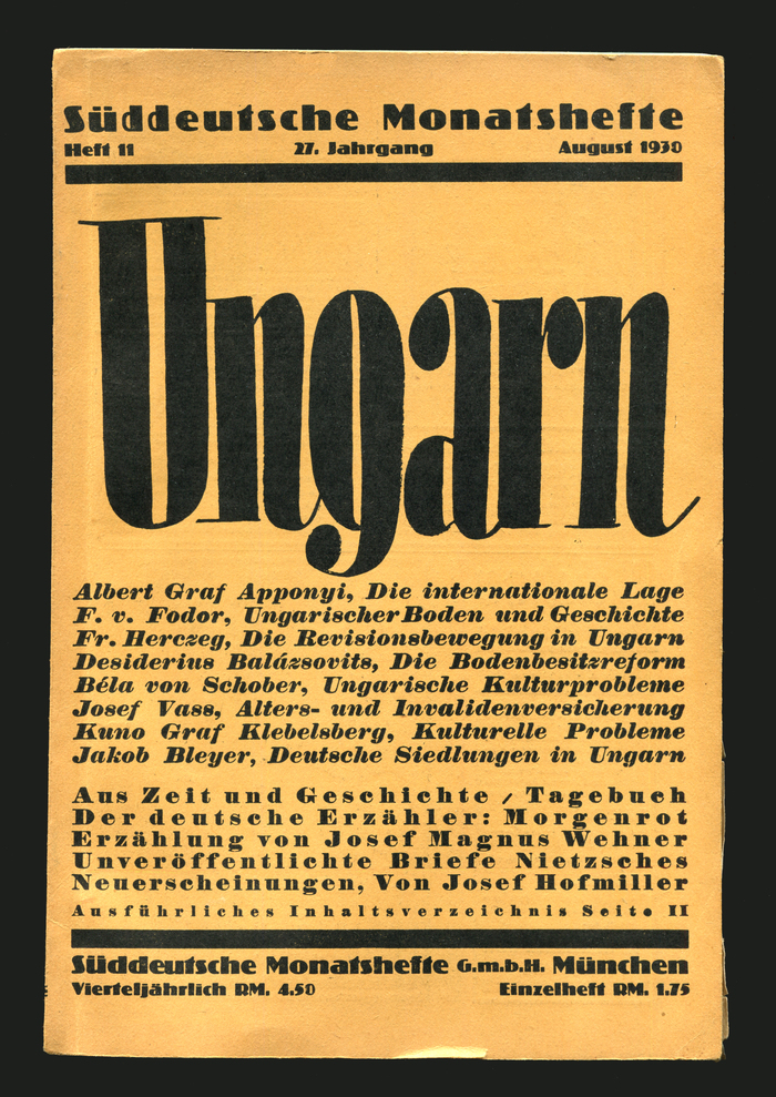 Süddeutsche Monatshefte, vol. 27, issue 11, “Ungarn”