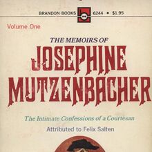 <cite>The Memoirs of Josephine Mutzenbacher,</cite> Brandon Books