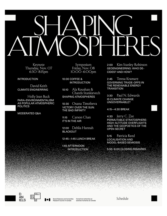 Shaping Atmospheres symposium and exhibition 2
