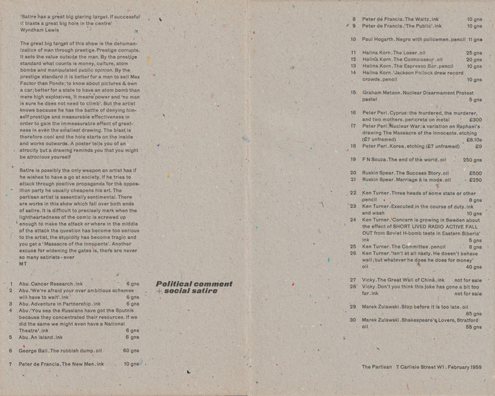 The Partisan catalog: “Political comment + social satire” 2