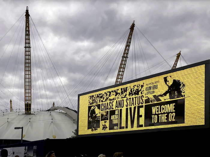 Digital screen at London’s O2