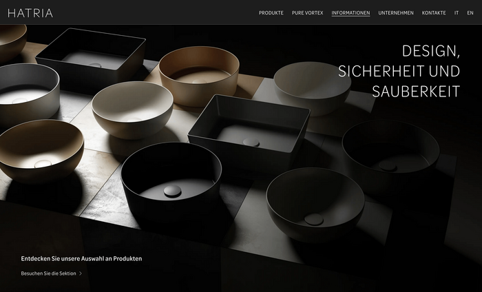 The website is available in three languages, Italian, English, and German.