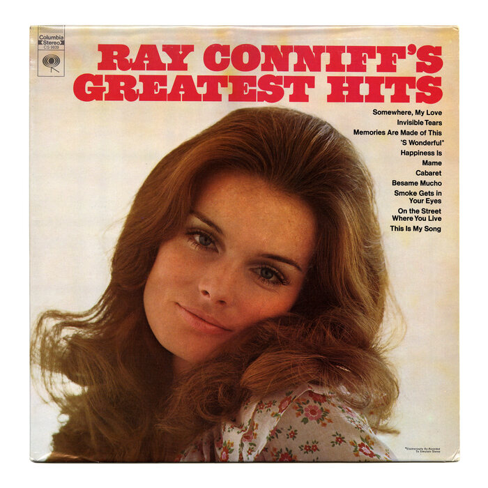 Ray Conniff’s Greatest Hits (1968). The use of  here extends to the full title. [More info on Discogs]