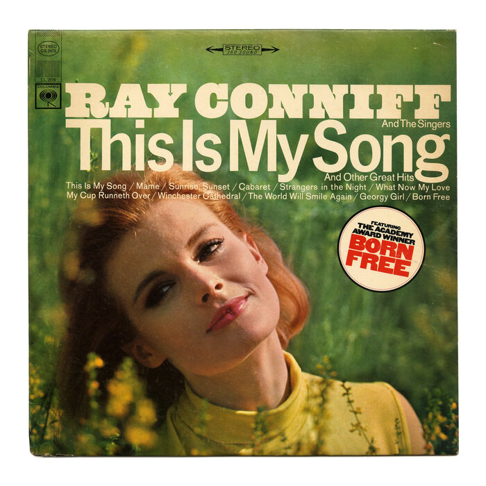 This Is My Song And Other Great Hits (1967) ft. News Gothic Bold for the title. The sticker highlighting the inclusion of “Born Free” is set in . [More info on Discogs]