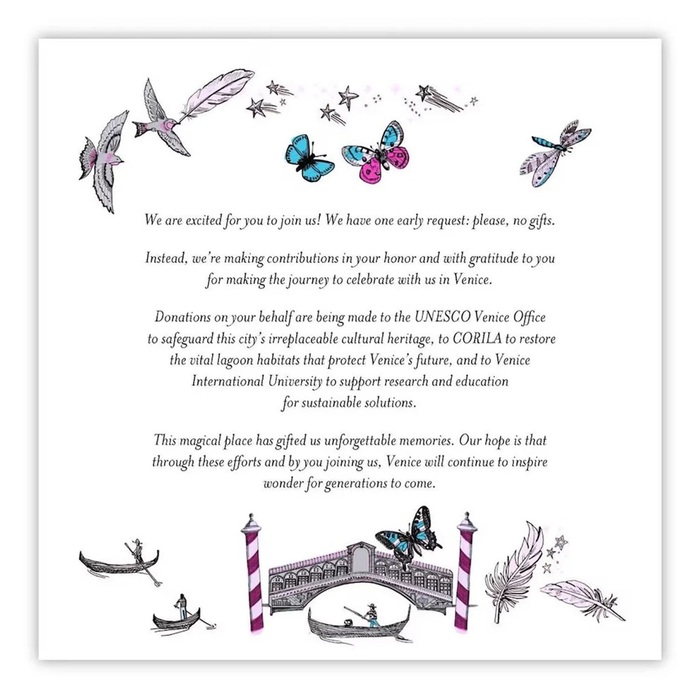 Wedding invitation of Jeff Bezos and Lauren Sanchez