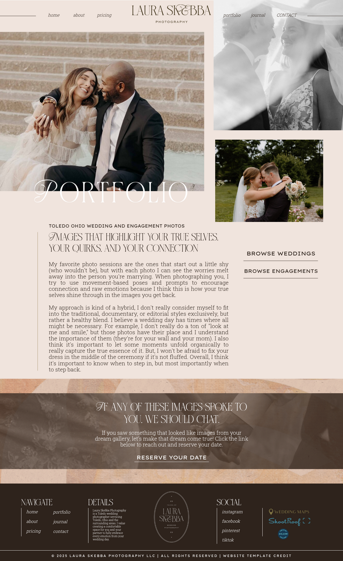 Laura Skebba Photography website 2