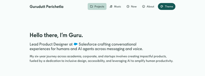 Hero section in “Dinosaur Kale” theme, showcasing the  typeface by . Its geometric style, reminiscent of , works perfectly alongside the vibrant teal palette.