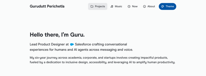 Hero section in “Blue Agave” theme. The typeface used here is  by .