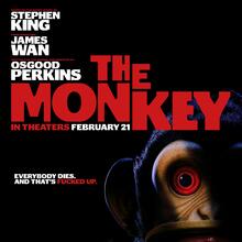 <cite>The Monkey</cite> movie posters, titles, tie-in book cover