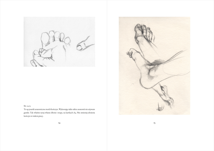The book’s pages are designed according to the golden ratio. Here are pencil sketches and descriptions of these works.