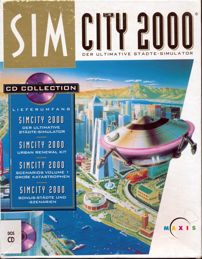 The German box of the CD Collection of SimCity 2000