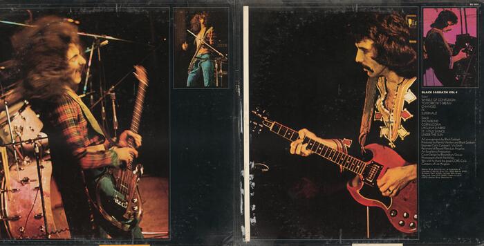 Track list and credits on the gatefold are set in light , with a heading in bold . The small print is in .
