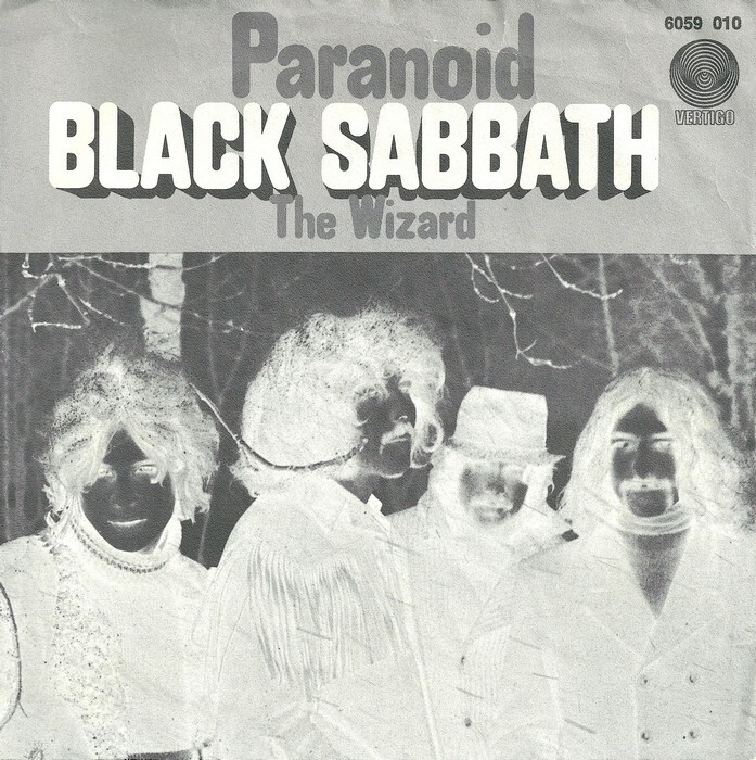 Black Sabbath – “Paranoid” / “The Wizard” German single cover 1