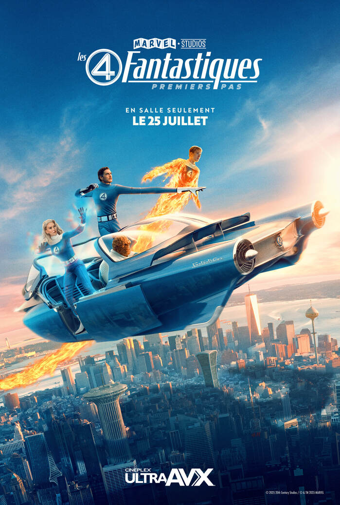 French version, with custom q.

The secondary text on this French poster is in .