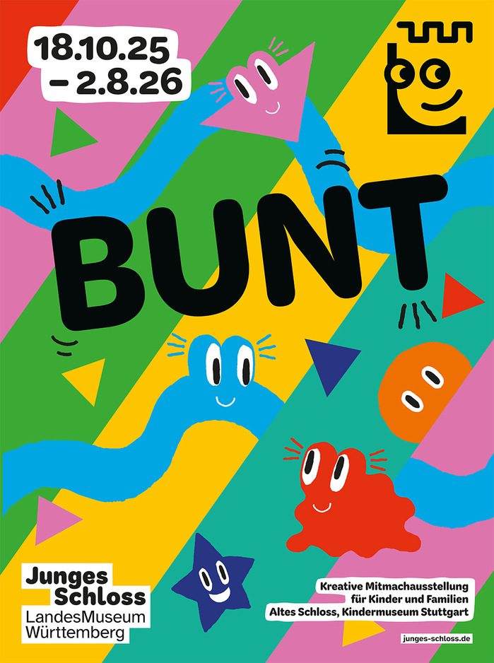 Poster for Bunt (&ldquo;Colorful&rdquo;), the current participatory exhibition