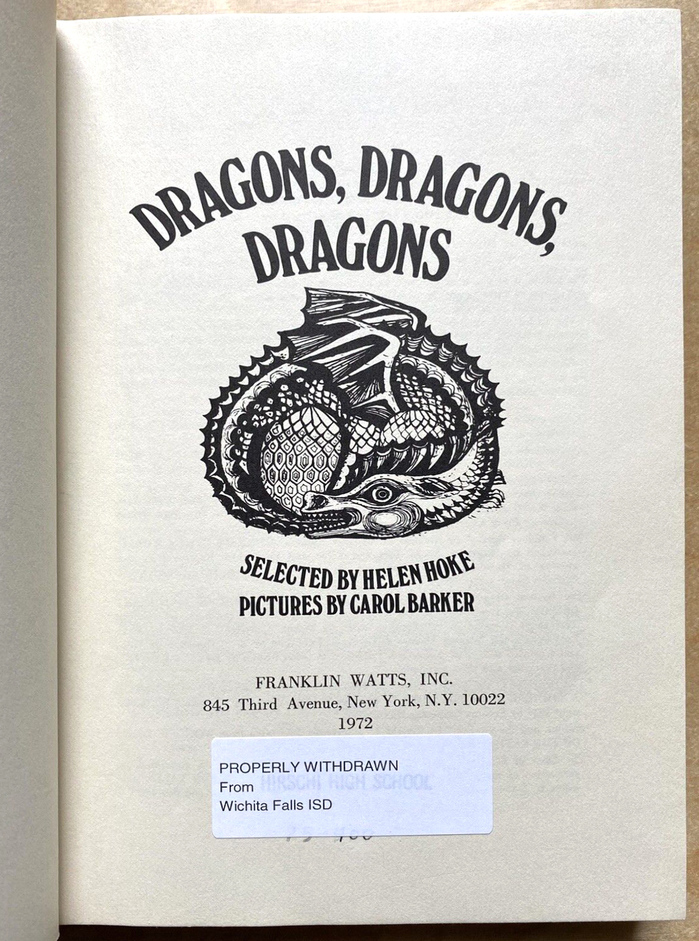 Dragons, Dragons, Dragons by Helen Hoke (ed.) 2