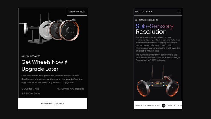 NODO Film Systems: Inertia Wheels MAX promo website 4