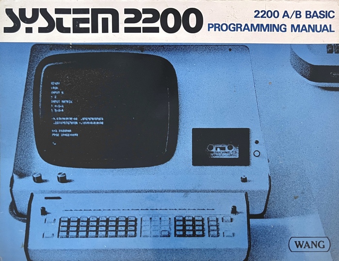 Wang System 2200 documentation and logo 1