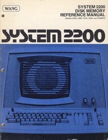 Wang System 2200 documentation and logo
