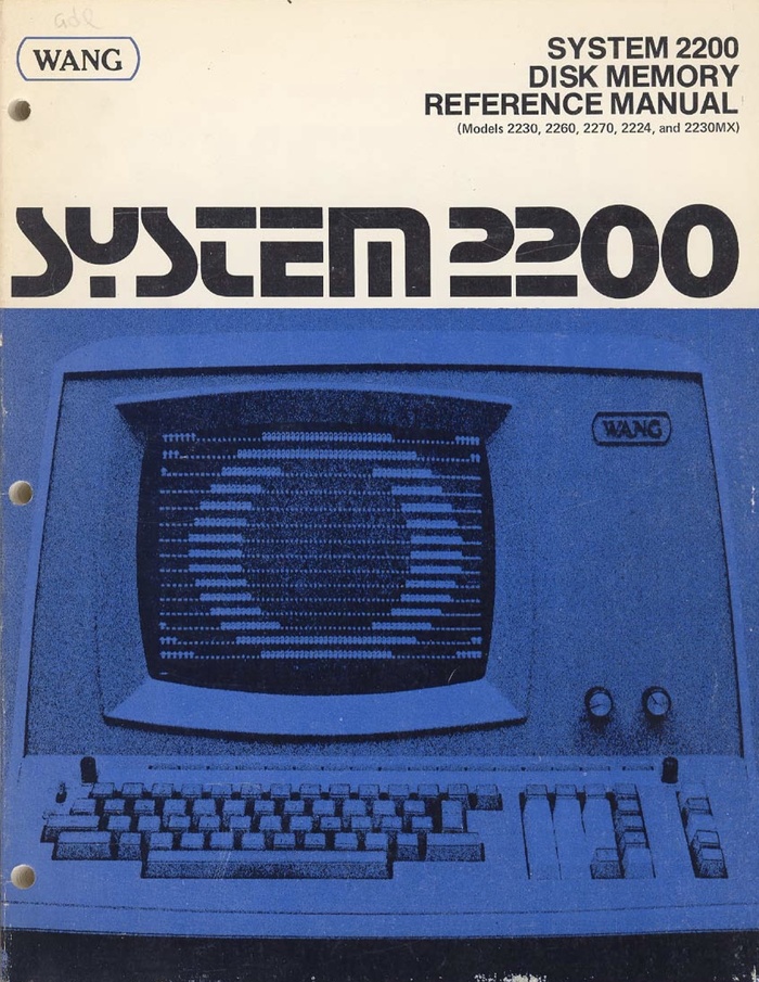 Wang System 2200 documentation and logo 2