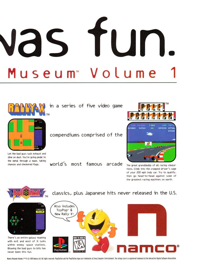 Namco Museum Vol. 1 magazine ad 3
