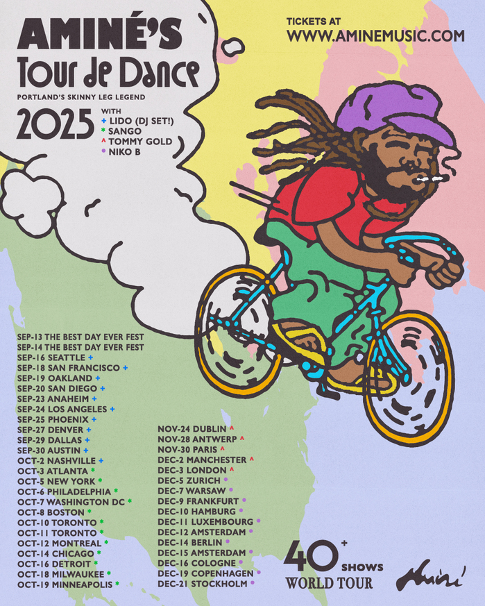 Tour poster. The supporting typeface is .