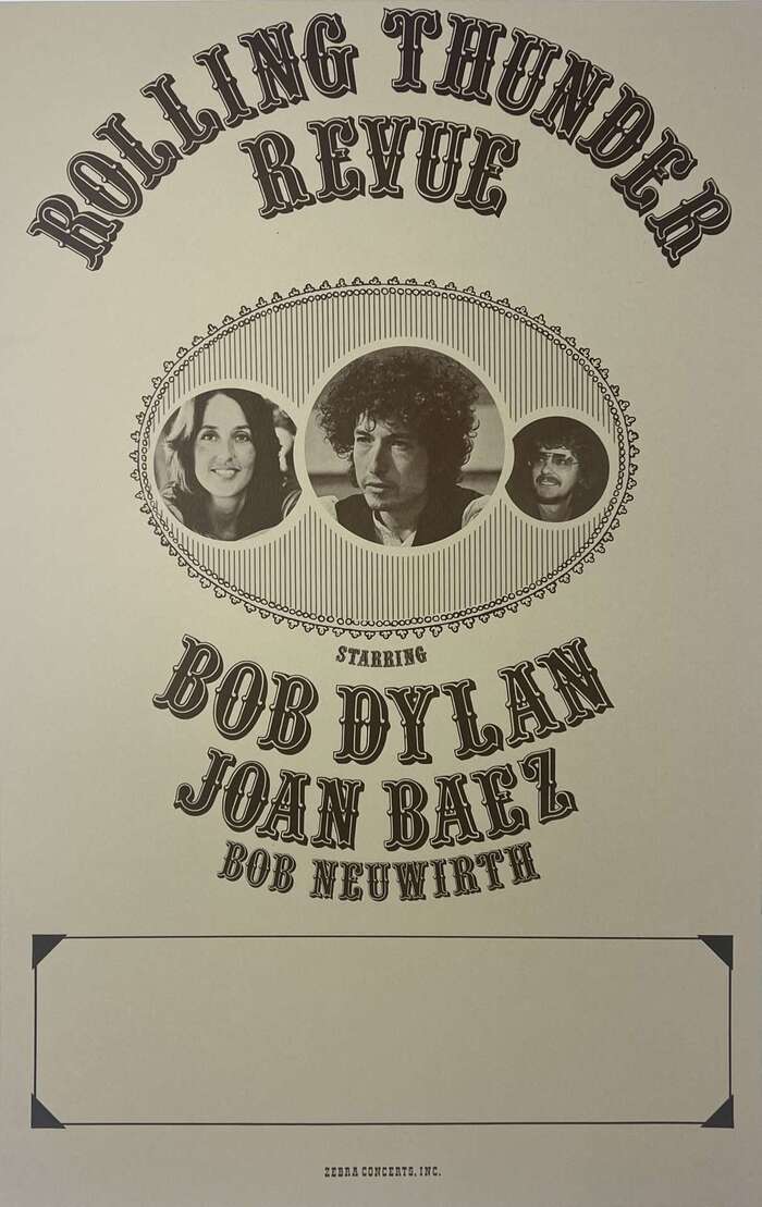 A “tour blank” poster from the spring 1976 leg
