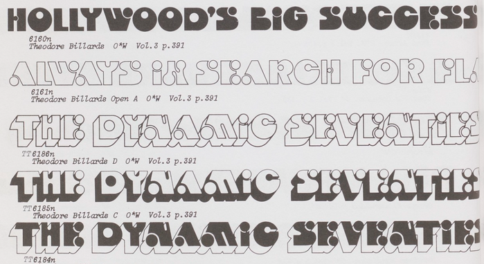 All five variants of  as shown in PLINC’s One-Line Manual of Styles from 1971