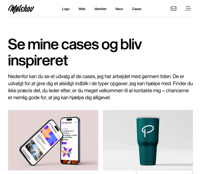 Mølskov Studio portfolio website 2025 2