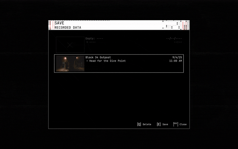 Save menu