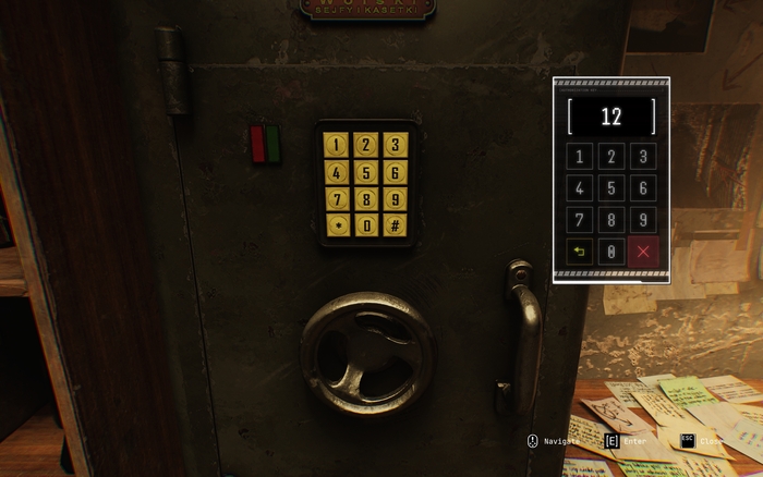 Inputting a code for a locked safe