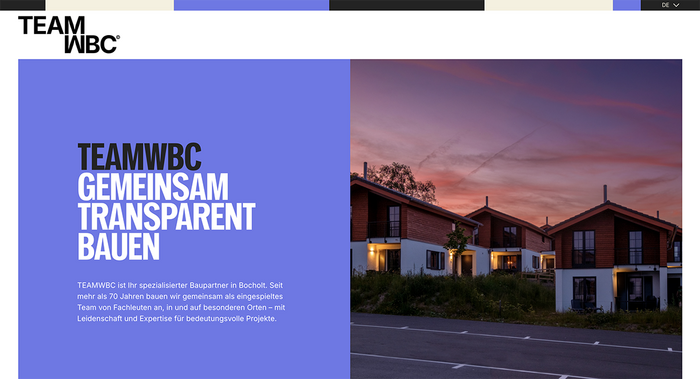 German version. Single page website with no menu items.