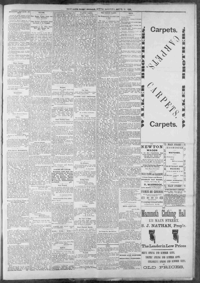 Walker Brothers Carpets ad, 1880 2