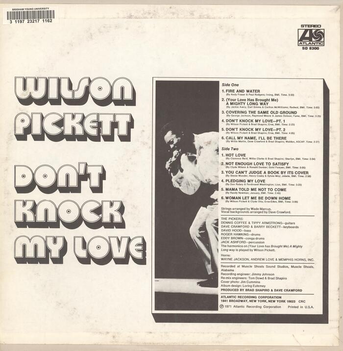 Wilson Pickett – Don’t Knock My Love album art 2