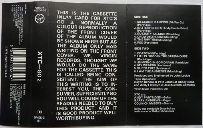 XTC – Go 2 album art - Fonts In Use
