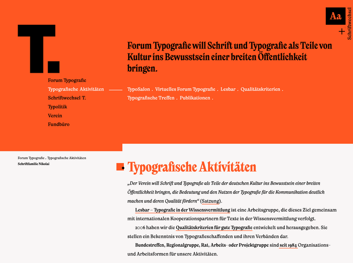 Website detail rendered in Nikolai