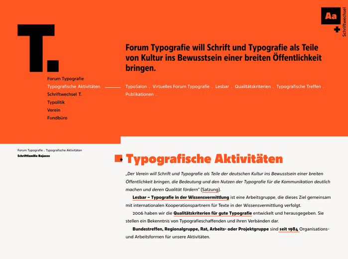 Website detail rendered in Bajazzo Rounded