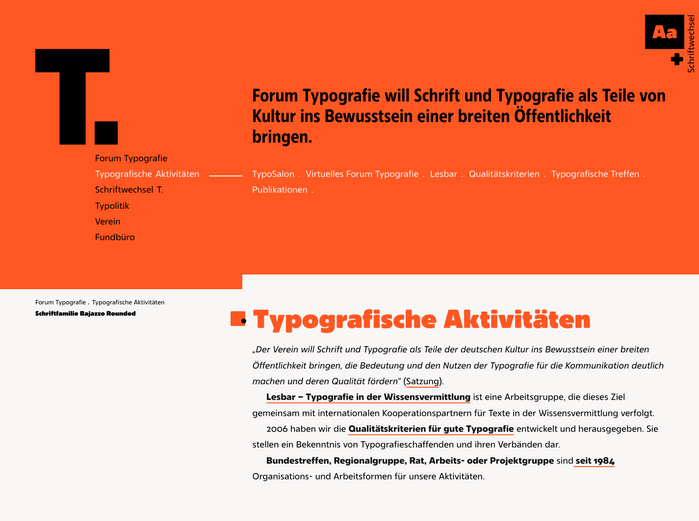 Website detail rendered in Bajazzo