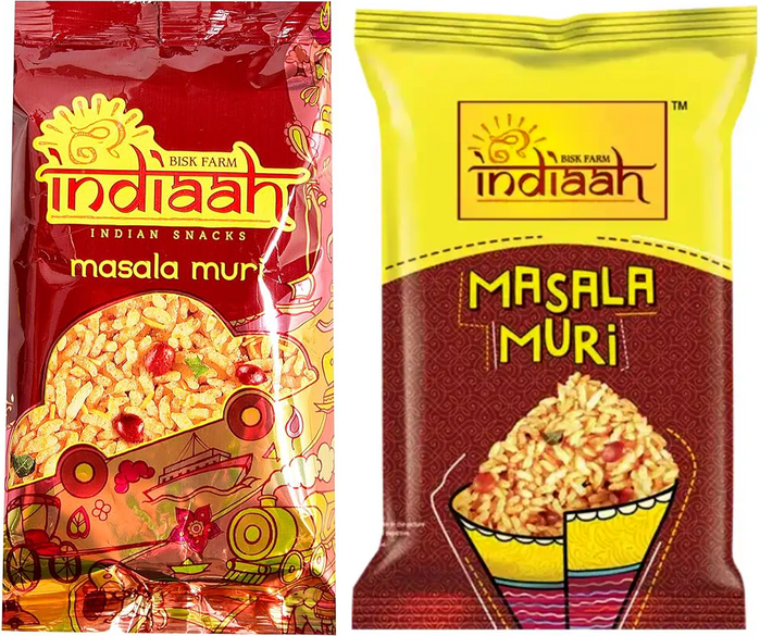 The old and new designs for&nbsp;Masala Muri featuring Duralith and Marujo
