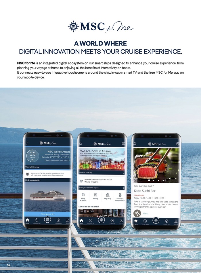 Pangea is also used in MSC Cruises apps. (Advertising brochure MSC World America 2025/2026, page 34)