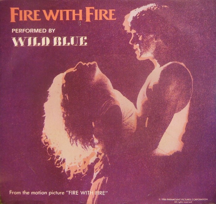 “Fire With Fire” single. (Chrysalis Records, 1986) [More info on Discogs] The other fonts present beside France, from top to bottom, are Friz Quadrata, Eras, and Futura.