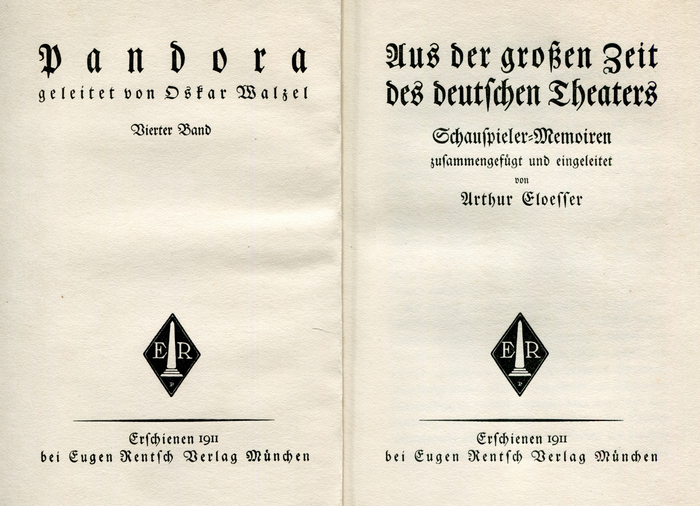 Pandora, vol. 4: Aus der großen Zeit des deutschen Theaters title page 1