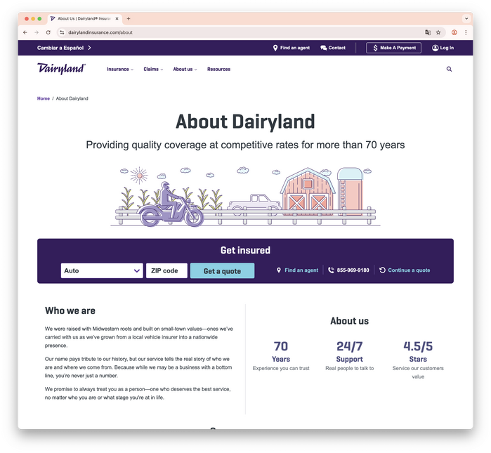 Dairyland website 6