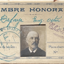 Honorary membership card, Stade Saint-Maixentais