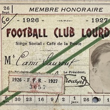 Honorary membership card, FC Lourdais