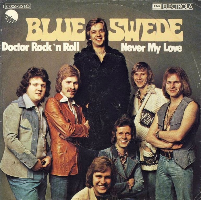 Blue Swede — “Doctor Rock ’n Roll” / “Never My Love” German single cover