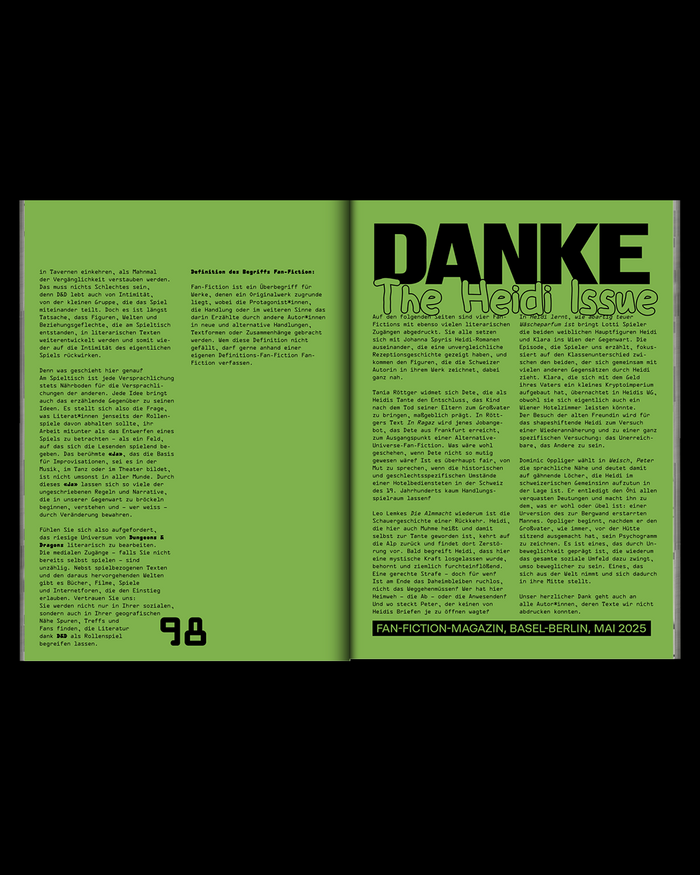 Danke fan fiction magazine, no. 2, “The Heidi issue” 11