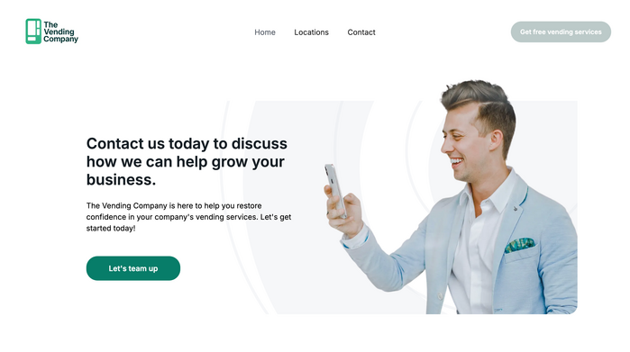 The Vending Company logo and website 2