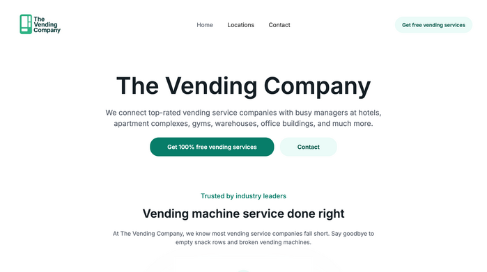 The Vending Company logo and website 1